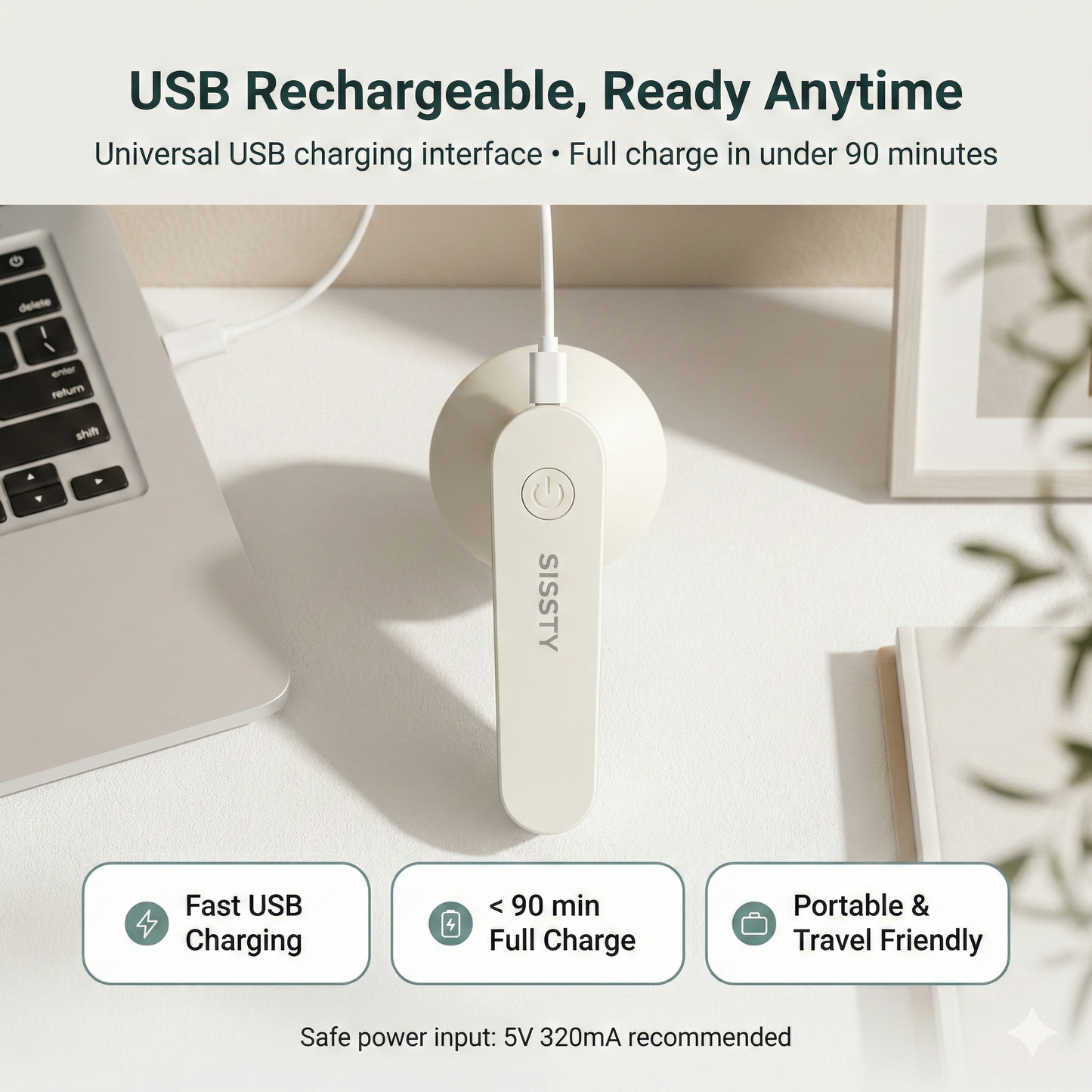 SISSTY Fabric Shaver Pro | Rechargeable 3-Speed Lint Remover (2+1 6-Leaf Blades)