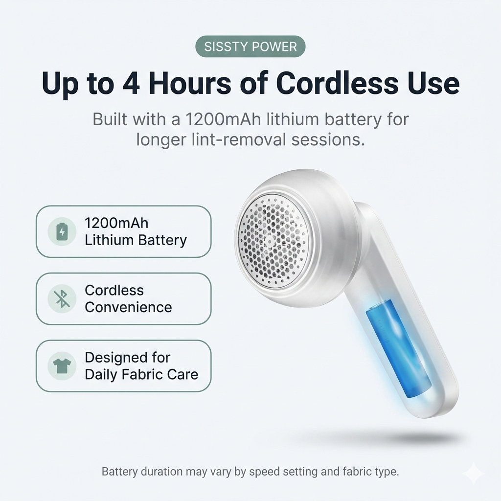 SISSTY Fabric Shaver Pro | Rechargeable 3-Speed Lint Remover (2+1 6-Leaf Blades)